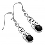 Black Onyx Celtic Trinity Knot Earrings - e381h